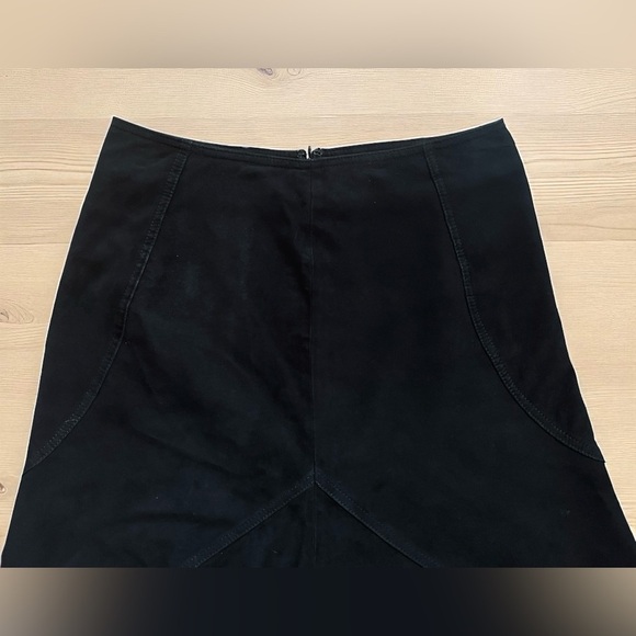 Y2K Vakko VS2 100% Goat Suede Leather Patchwork Skirt in Black size Small 4 - Picture 5 of 8